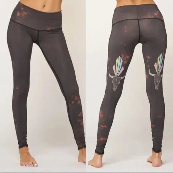 NEW! TEEKI 'Buffalo Princess' High Rise Skull Hot Pant Leggings (S) - Picture 4 of 5